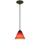 preview thumbnail 1 of 4, Access Lighting Martini - E26 LED Cord Pendant - Oil Rubbed Bronze Finish - Red Glass Shade Red