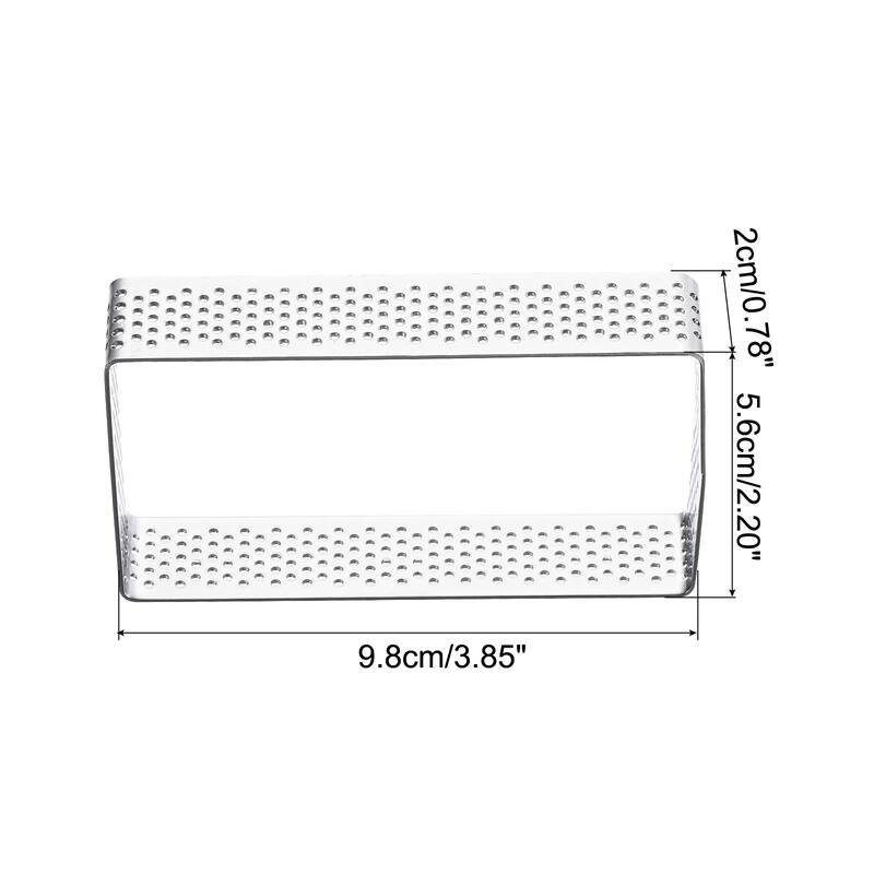 2pcs Stainless Steel Cake Mold Rings 3.8" x 2.2" Rectangular Cake Mousse Ring - Silver - Silver