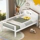preview thumbnail 1 of 12, Twin Size Wood Platform Bed with House-Shaped Headboard, Built-in LED Lighting, and Storage White