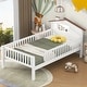 preview thumbnail 13 of 22, Twin Wood Platform Kids Bed with House-Shaped Headboard, LED Light & Built-in Storage, Finish with Safety Guardrails, Natural White