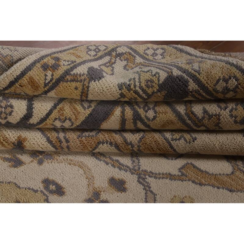 Beige Oushak Oriental Area Rug Handmade Oriental Wool Carpet - 8'1"x 9'10"