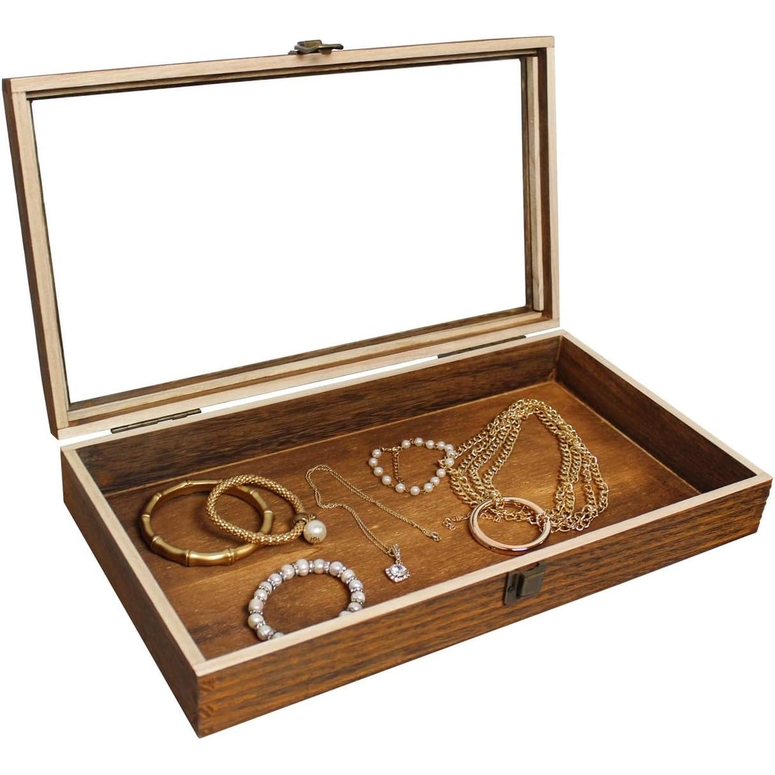 Glass top jewelry display box top