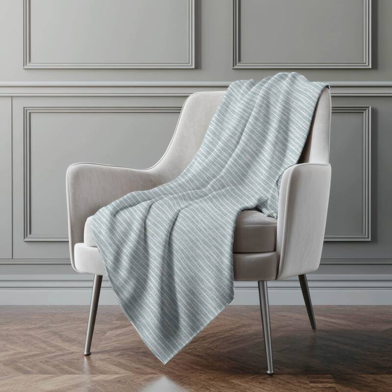 Premium Machine Washable ASB138 Subtle Stripe Sherpa Throw Blanket