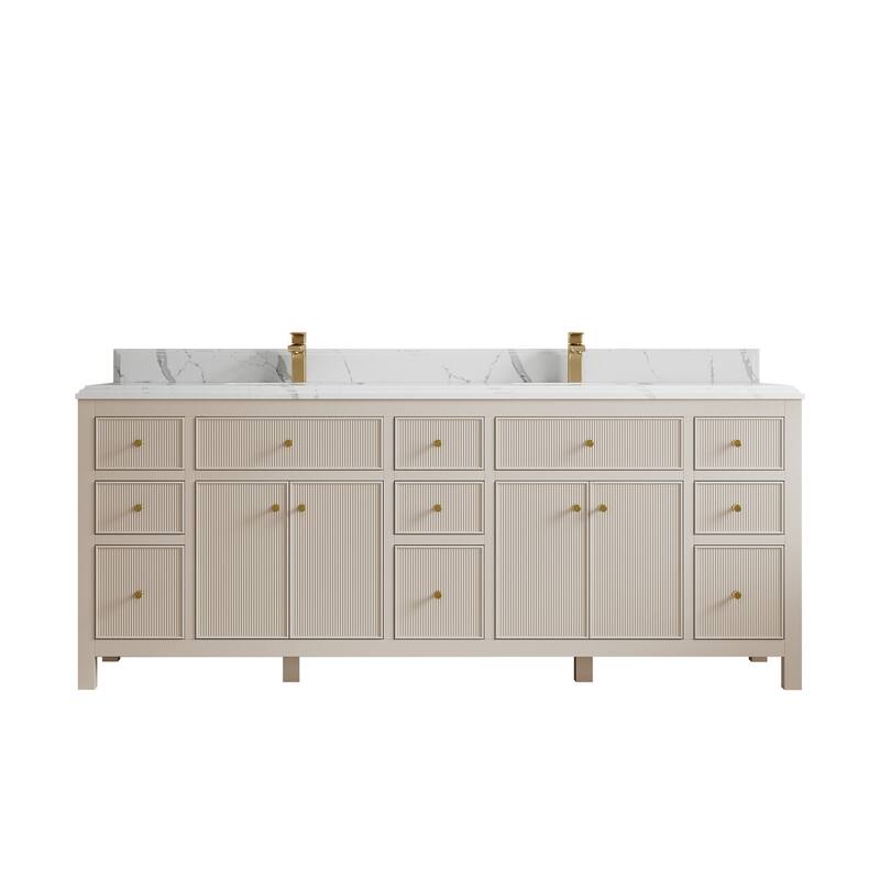 Willow Collections 84 in. W x 22 in. D Sonoma Free Standing Reeded Double Sink Bathroom Vanity with Countertop