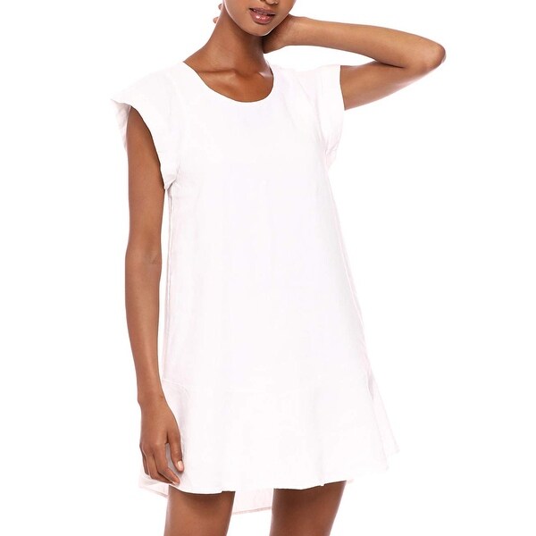 solid white shift dress