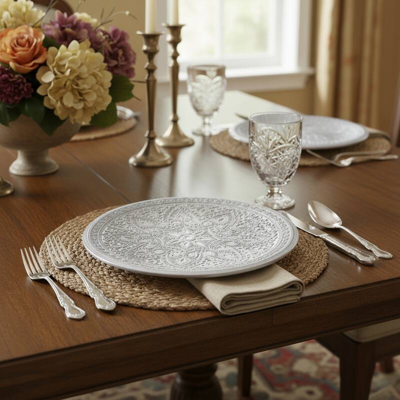 ChargeIt! By Jay Divine 13-inch Silver Charger Plate