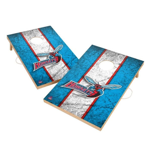 slide 2 of 5, Vintage Delaware State University Hornets Regulation 2x4 Cornhole Set