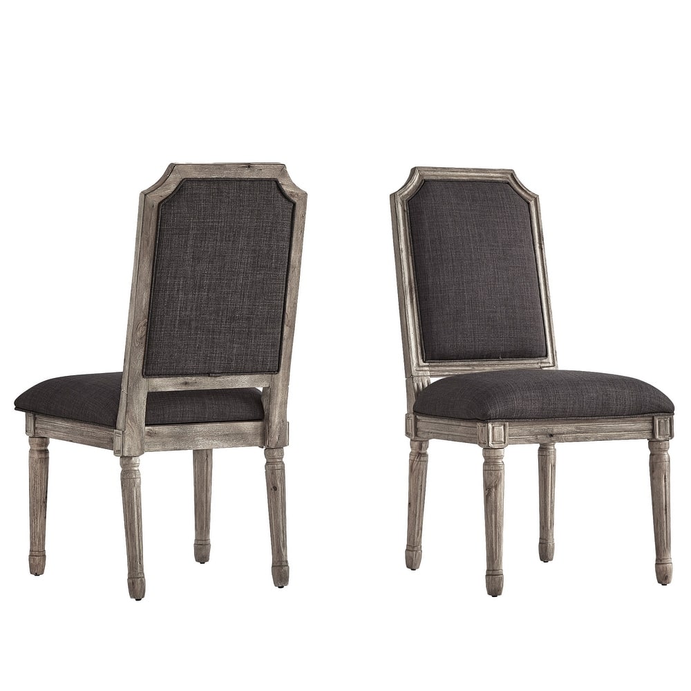 Deana Arched Linen and Wood Dining Chairs (Set of 2) by iNSPIRE Q Artisan