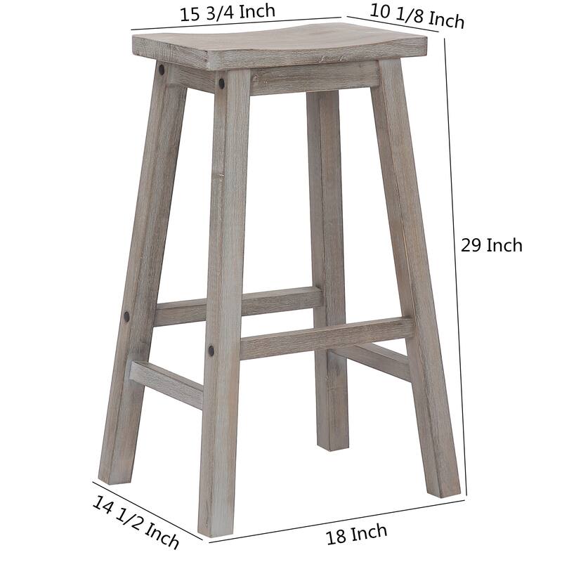 Tylor 29" Saddle Seat Solid Wood Bar Stools (Set of 2)