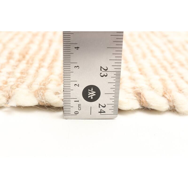 ECARPETGALLERY Braid weave Sienna Tan Wool Rug - 5'0 x 8'2