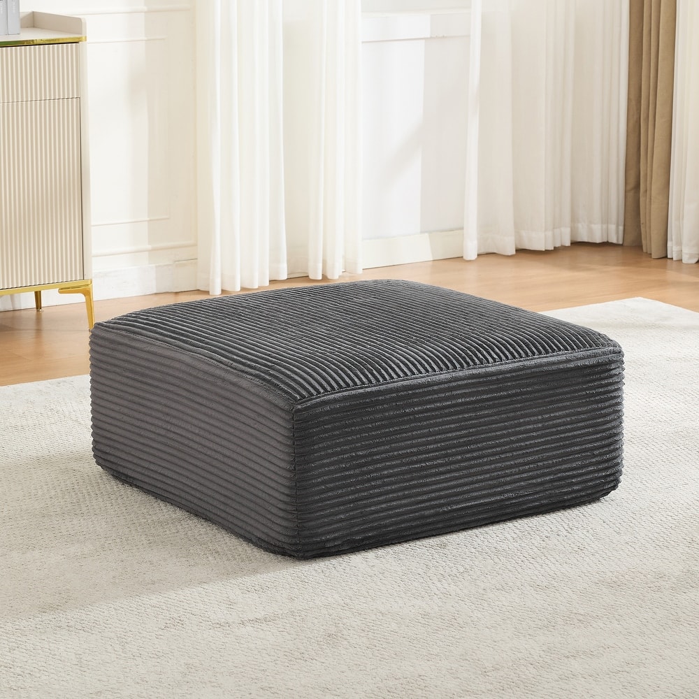 Modular Sectional Ottoman Corduroy Rectangle Footstool