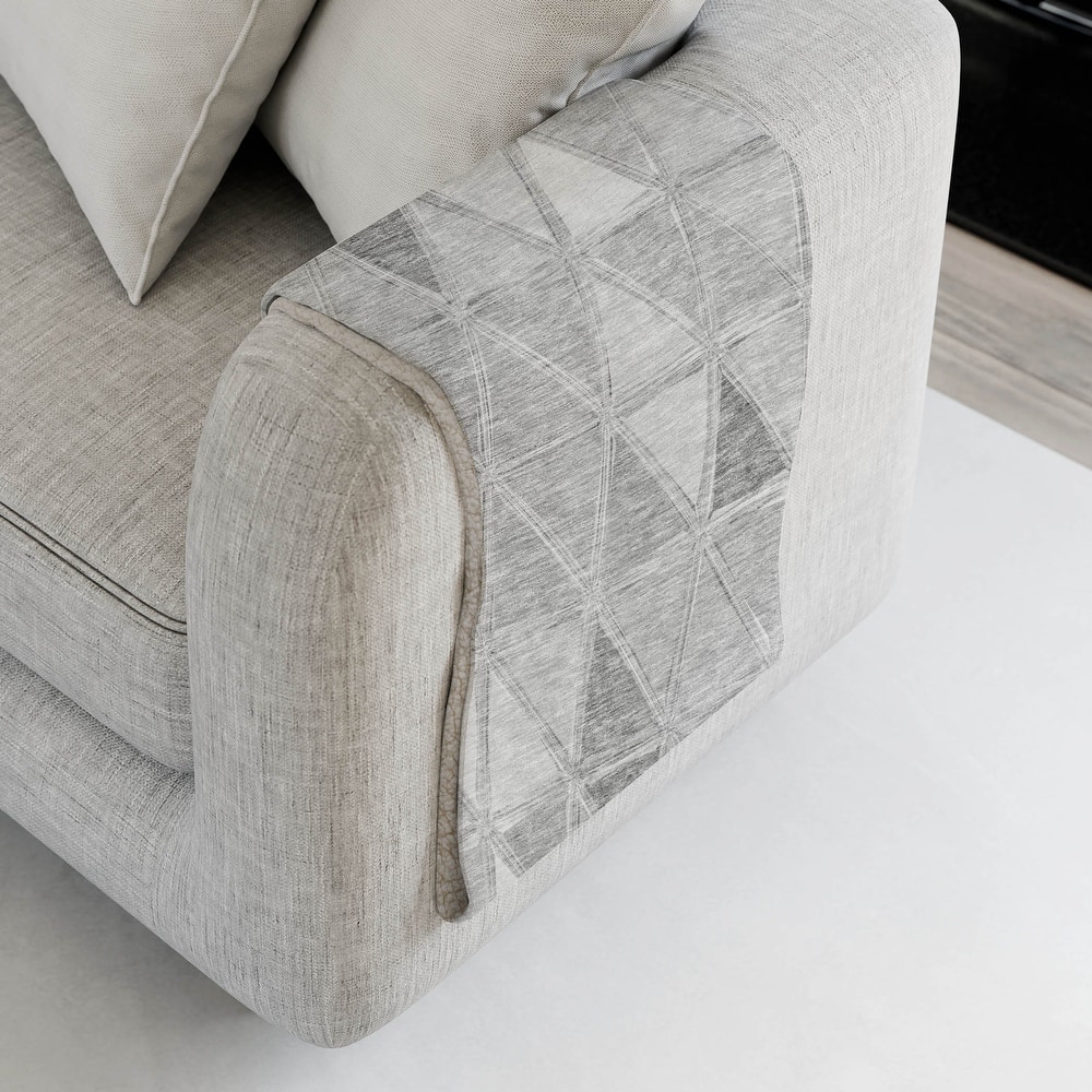 Premium Machine Washable Modern Diamonds Sherpa Throw Blanket