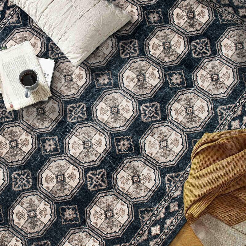 World Rug Gallery Transitional Moroccan Washable Non Slip Area Rug