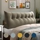 preview thumbnail 28 of 61, Velvet Headboard Reading Wedge Pillow for Bed Rest Sit Up Back Support California King - Tan