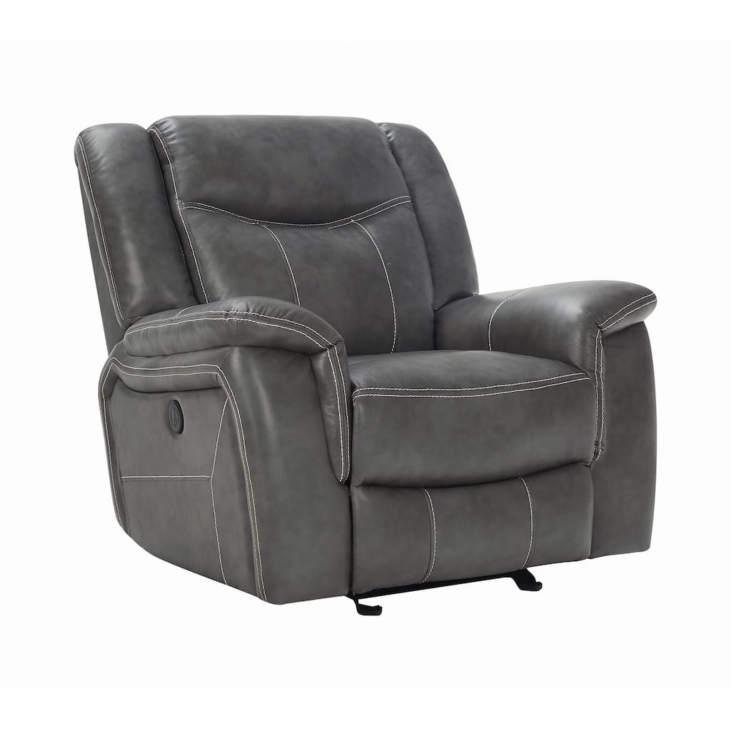 Upholstered Motion Glider Recliner in Grey