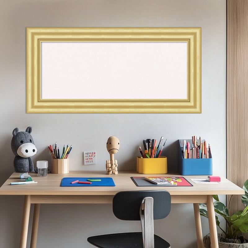 Sophia Gold Framed Cork Board - Bulletin Board, Organization Board, Pin Board