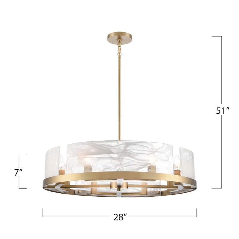 Artcraft Skye 8-Light Chandelier - Brushed Brass Finish