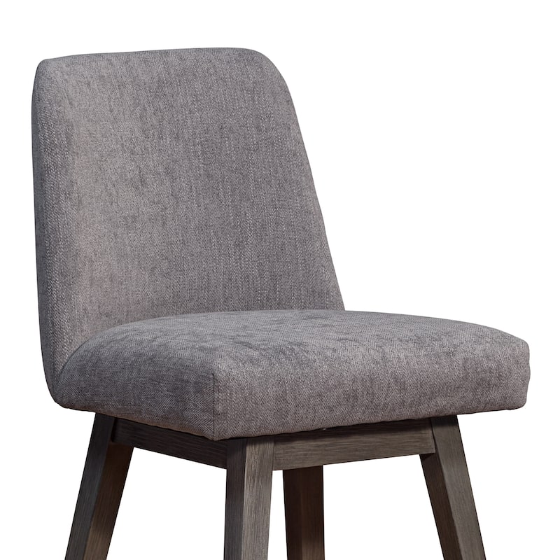 Amalie Upholstered Bar Stool, Swivel Counter Chair with Solid Wood Frame