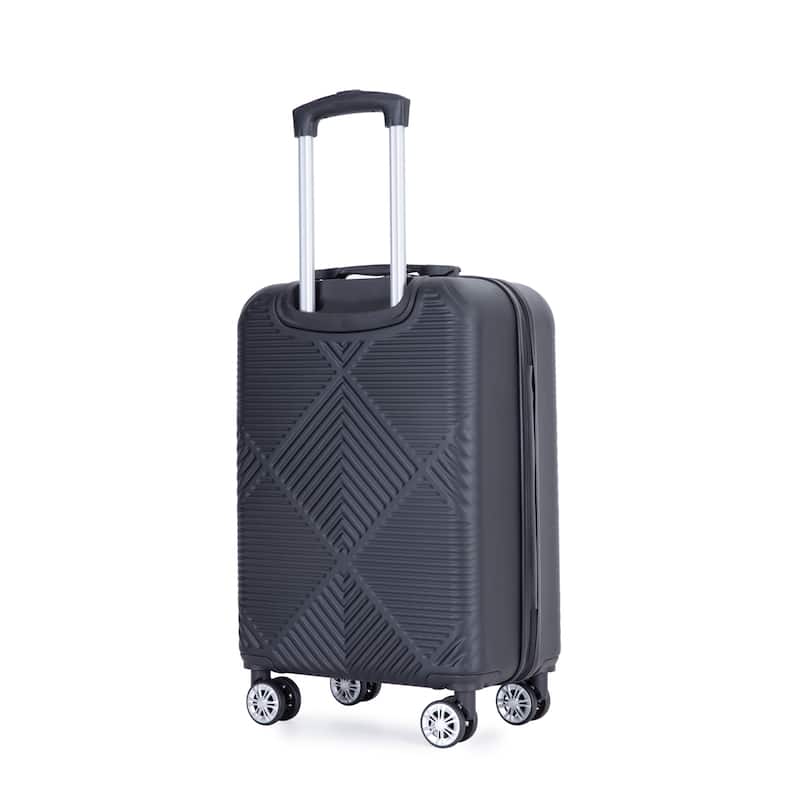 4-Piece, Modern Lightweight Luggage with Adjustable Pull Rod and 360° Airplane Wheels, for Boarding Travel, Black