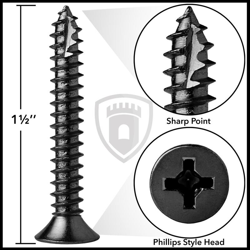 Wood Screws 9 x 112in for Door Hinges 25 pack