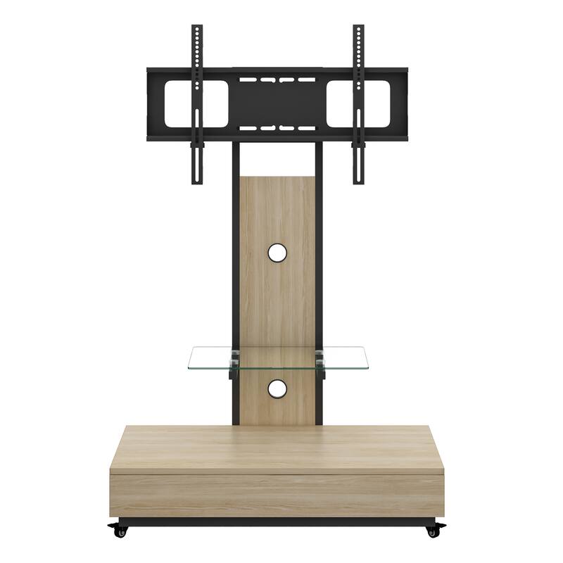 Mobile TV Cart for 32-75 inches,Floor Stand with Mount on Lockable Wheels