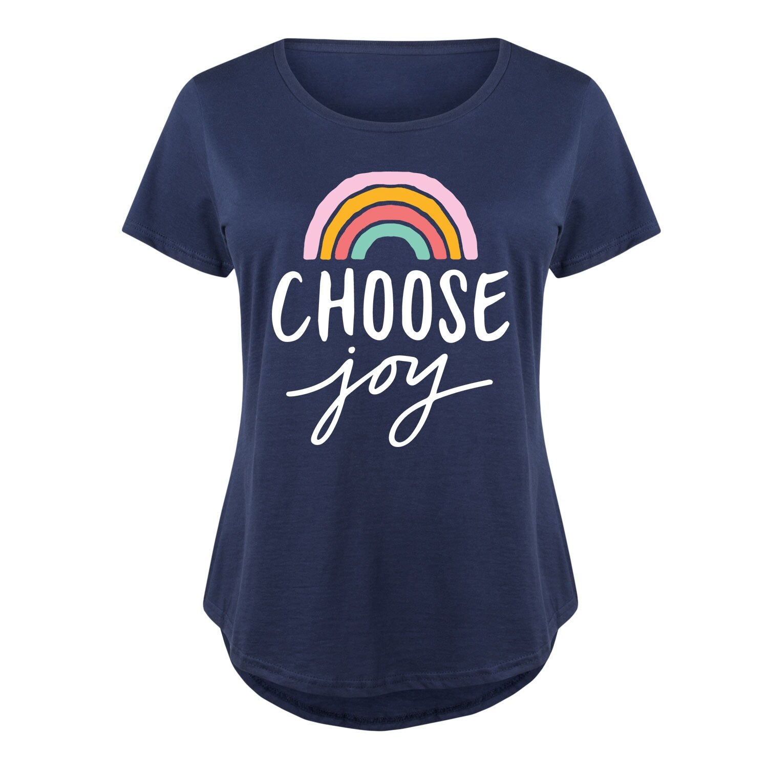 Shop Choose Joy Rainbow Women S Plus Size Scoop Neck Tee