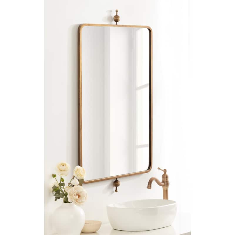 Kate and Laurel Kasota Slim Rectangle Mirror Metal
