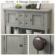 preview thumbnail 5 of 61, Vintage Elegant Style Buffet Sideboard Console Table with 4 Storage Drawers, 2 Cabinets & Bottom Shelf (Antique Gray)