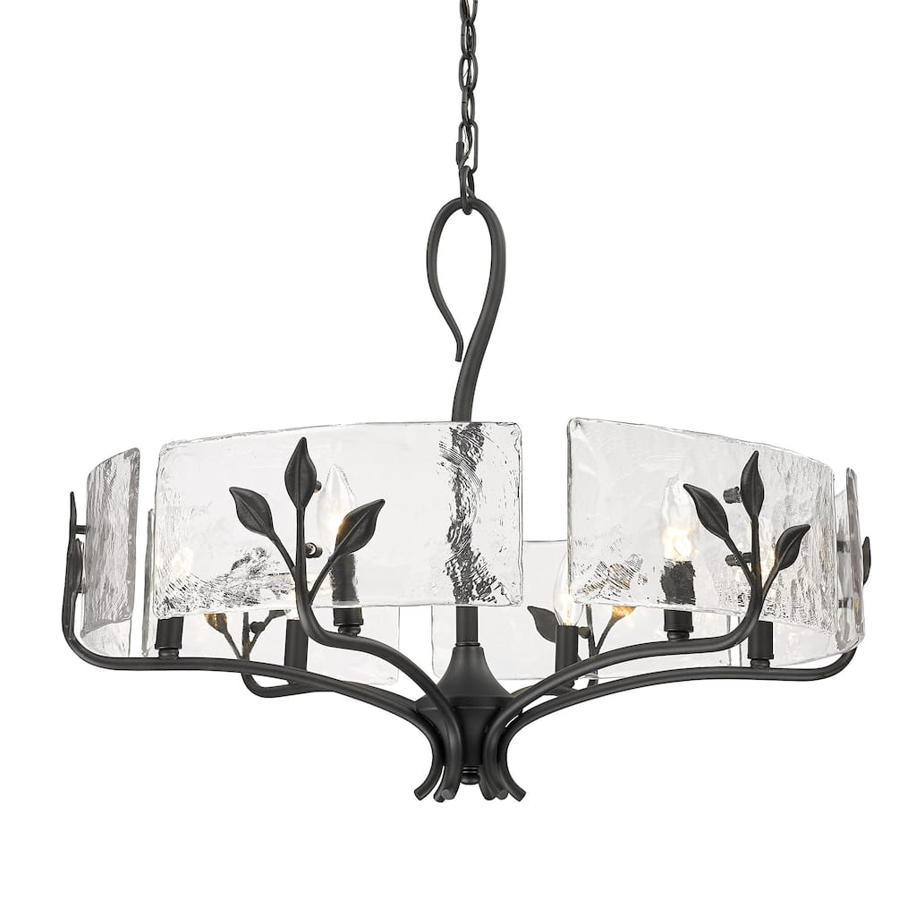 Golden Lighting 3160-6 HWG Calla 6 Light 28" Wide Taper Candle Style