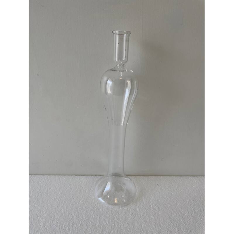 Glass Clear Candle Stand H 11.5" & Dia 3.5" - CLEAR