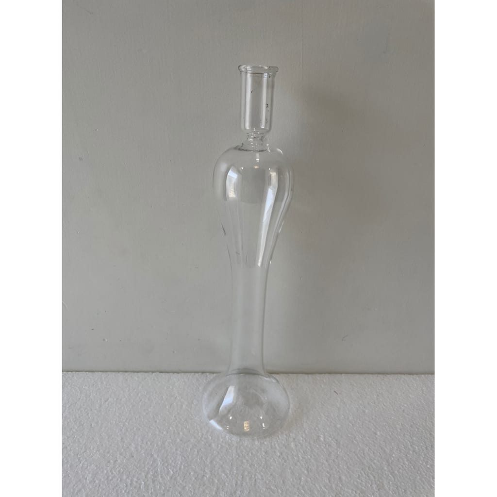 Glass Clear Candle Stand H 11.5" & Dia 3.5" - CLEAR