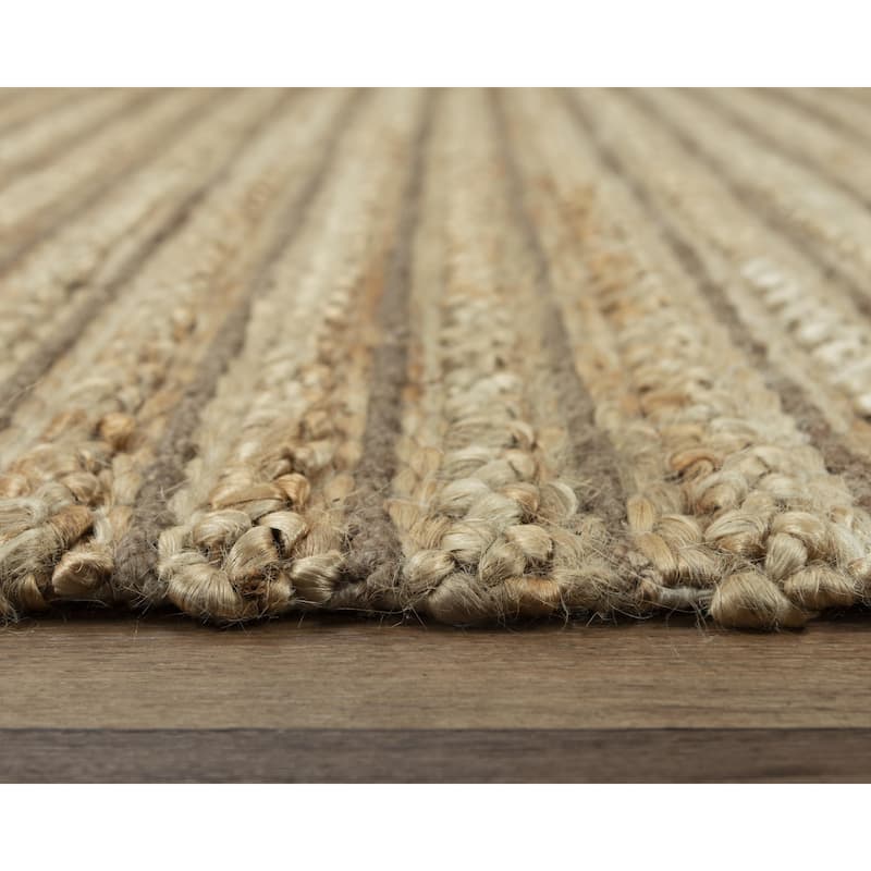 Alora Decor Madras Stripe Hand-woven Jute Rug