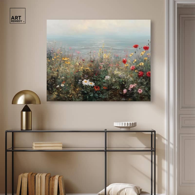 Misty Ocean Field I Canvas by Art Remedy, Gallery Wrapped