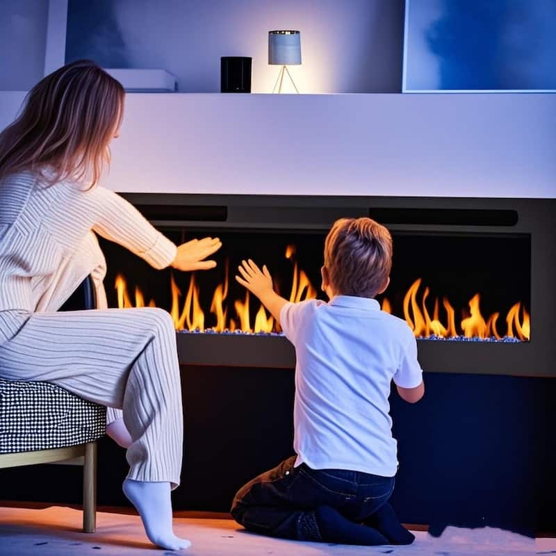 EROMMY Wall Mounted Electric Fireplace Heater with Remote, 12 Flame Colors & Timer