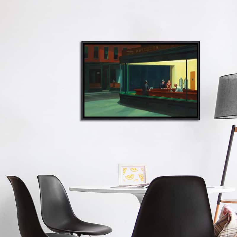 iCanvas "Nighthawks, 1942" by Edward Hopper Framed
