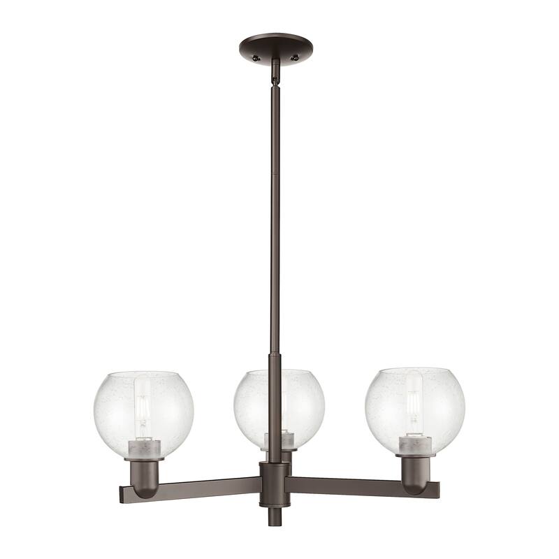 Innovations Lighting Endless Possibilities Arcadia - Athens - 3 Light 28" Stem Hung Chandelier - Oil Rubbed Bronze/Seedy