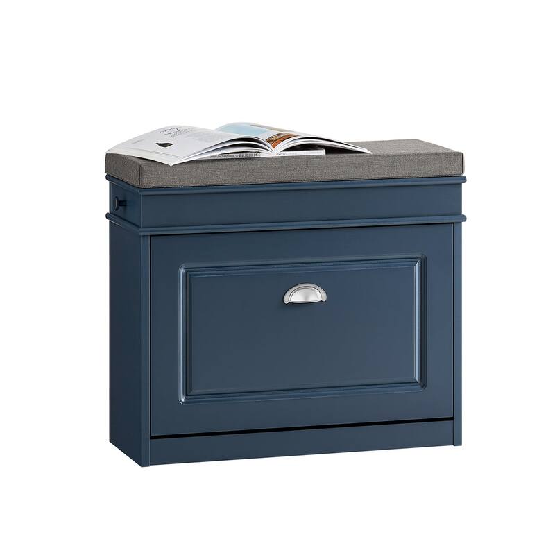 SoBuy FSR82-L-W, Hallway Shoe Bench Storage Cabinet With Flip-Drawer