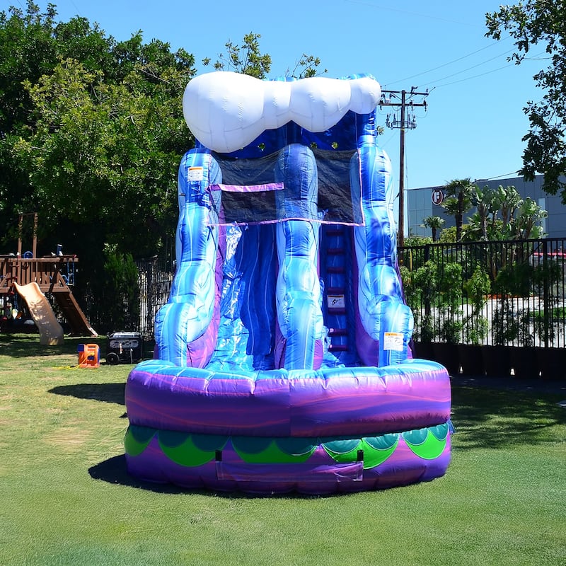 JumpOrange 15 FT Mermaid Commercial Grade Inflatabale Water Slide with Pool (with Blower)