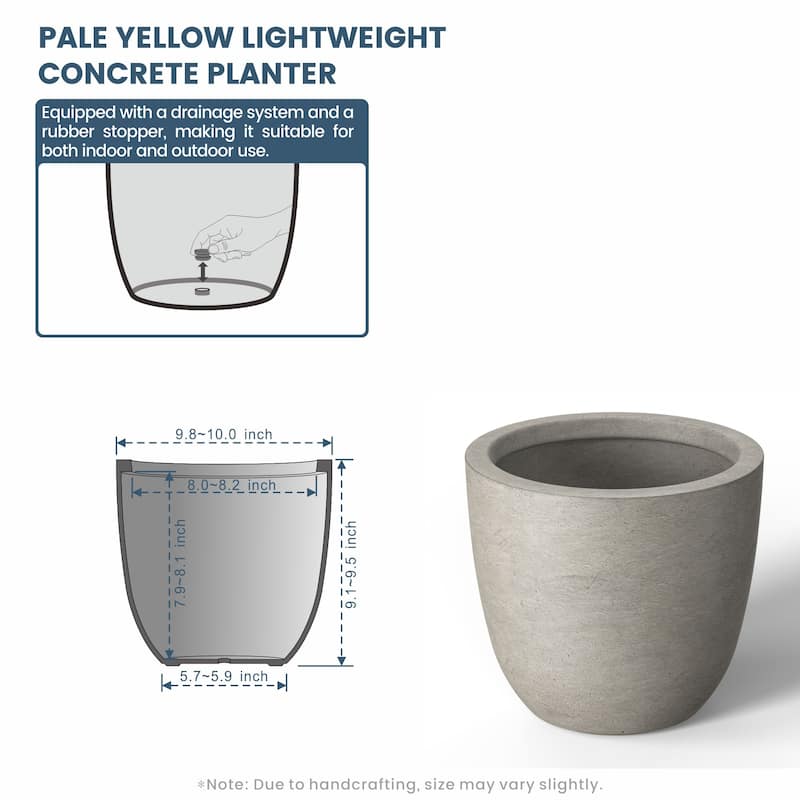 Tall Concrete Round Plant Pots / Large Indoor and Outdoor flower Planters