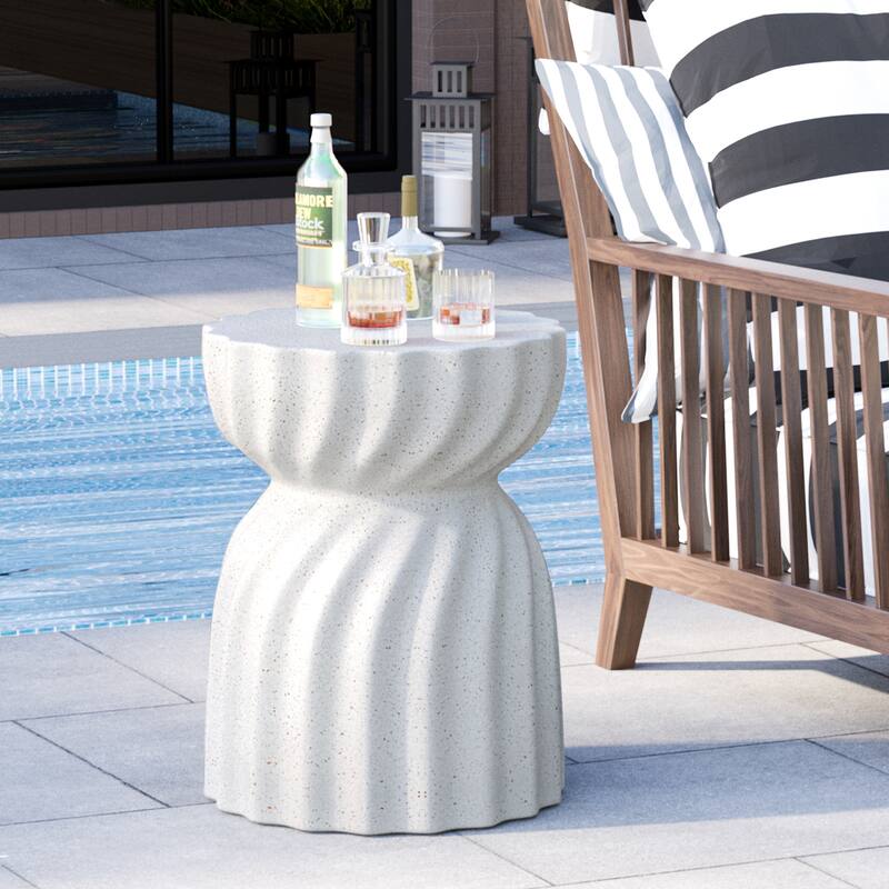 VENTOPYR Outdoor Patio Concrete 14" Side Table Garden Stool Log Table