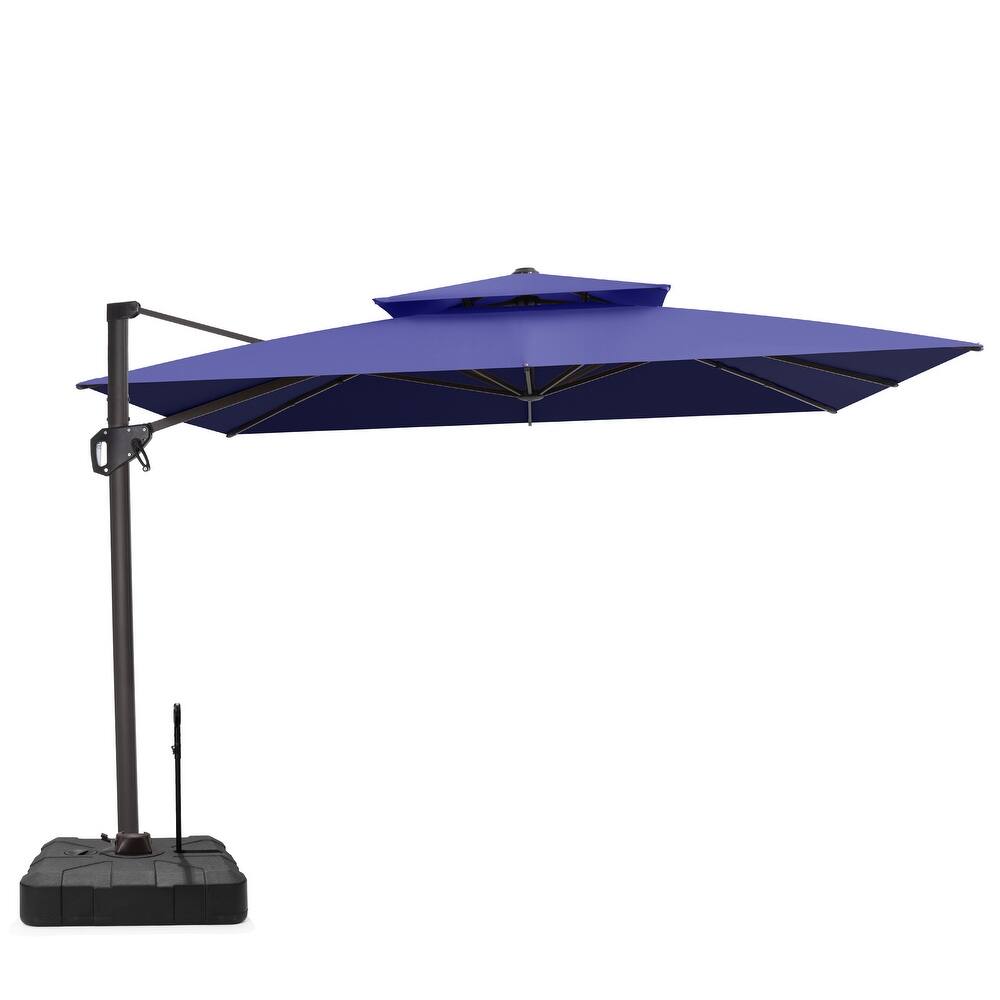VredHom 10X10FT Offset Cantilever Patio Aluminum Umbrella with Rod Base