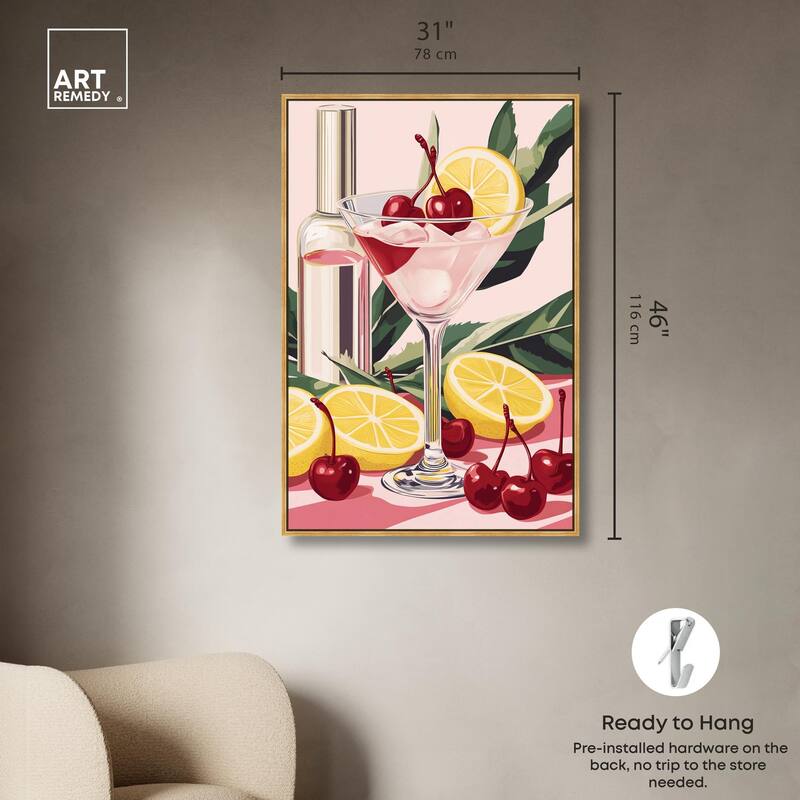 Cherry Lemon Drink Canvas by Art Remedy