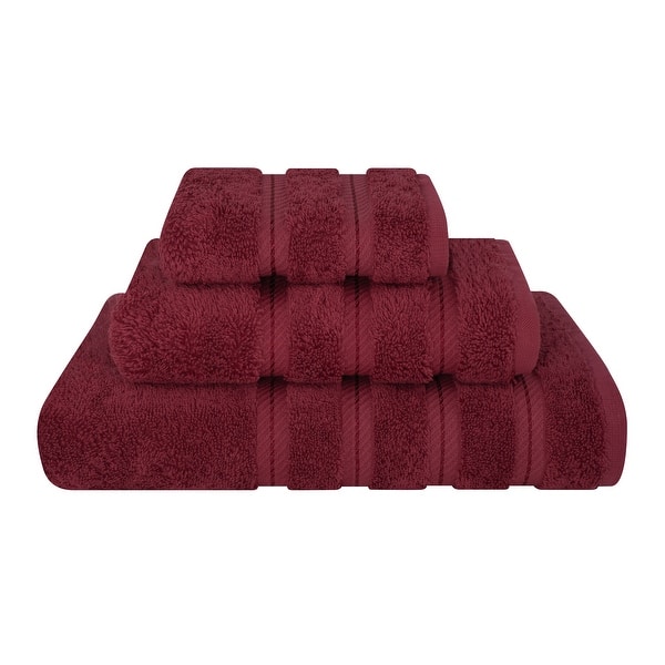 slide 2 of 110, 3 Piece Bathroom Towel Set 100% Cotton Luxury Turkish Bath Hand Towels Extra Large Face Towels Clearance Set Bordeaux Red