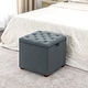 preview thumbnail 9 of 58, Adeco Fabric Square Storage Ottoman with Tray