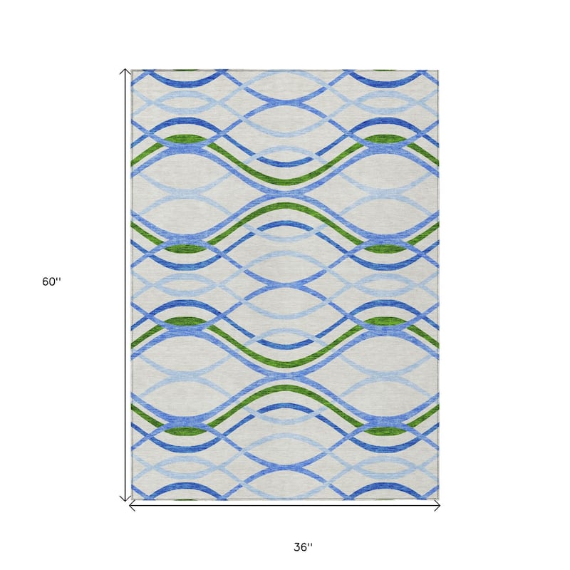 HomeRoots Abstract Transitional Rectangle Outdoor Rug