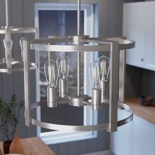 Hunter Astwood 13" 4-Light Chandelier, Caged, Kitchen Island, Dining - Contemporary, Transitional, Modern Farmhouse