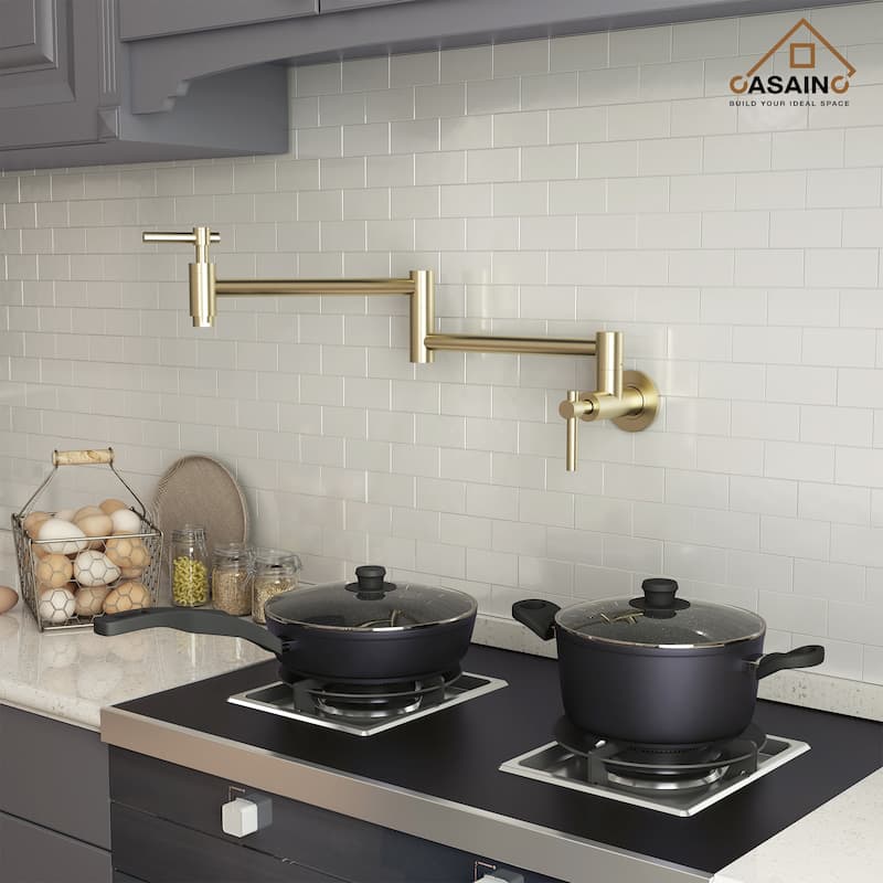 1.8 GPM Wall Mounted Pot Filler Kitchen Sink Faucet