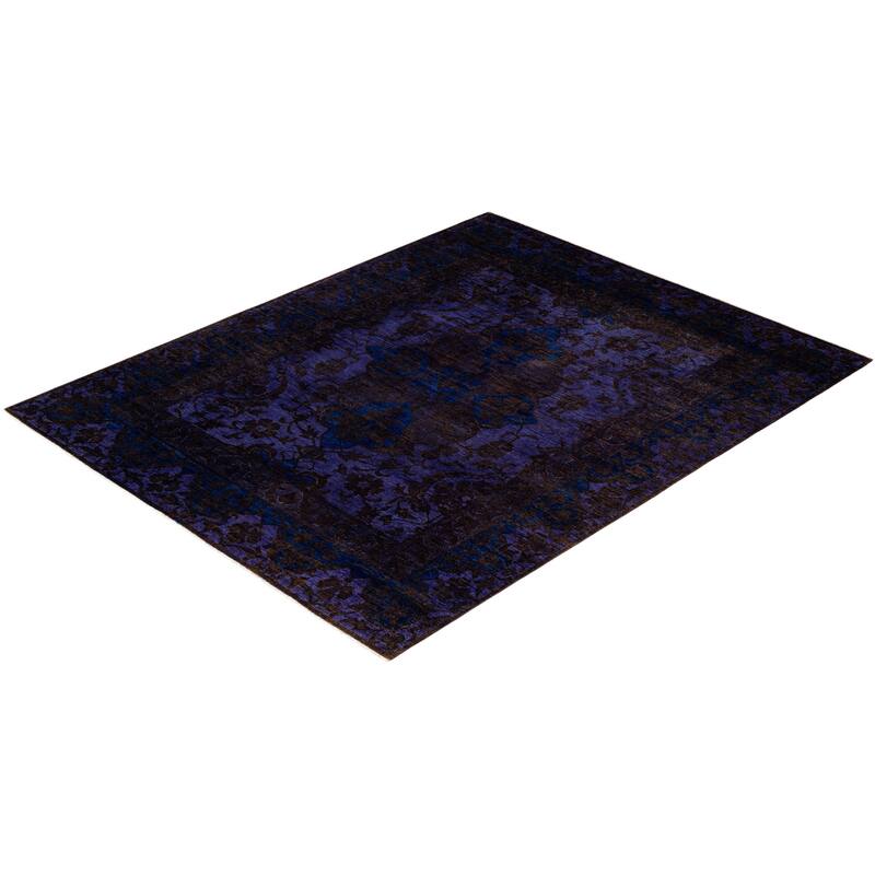 Overdyed One-of-a-Kind Hand-Knotted Area Rug - Purple - 8' 1" x 10' 0"
