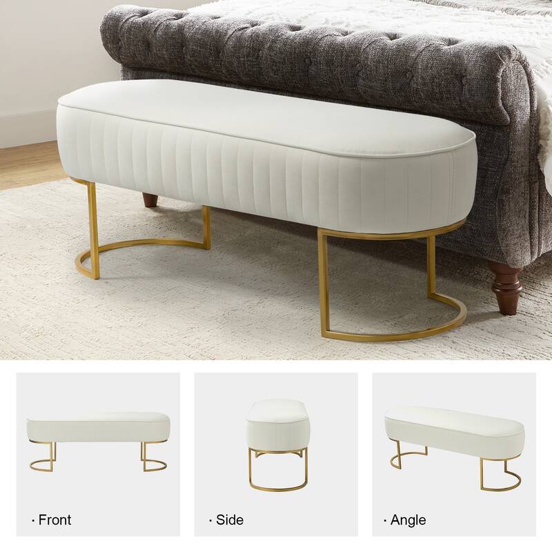 Justo 48" Wide Bench with Metal Base
