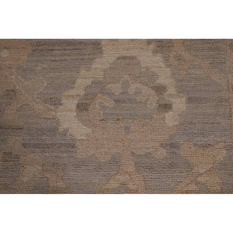 Gray Oushak Vegetable Dye Large Area Rug Handmade Wool Carpet - 10'4" x 13'10"